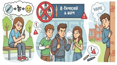 নিষিদ্ধ ই-সিগারেট ও ভ্যাপে ভাসছে তরুণরা